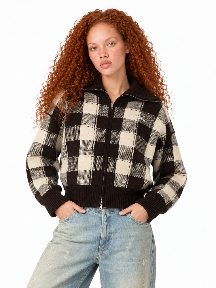 JOURNEY W'S KNIT DRESS RACHELLE WOOL CHECK JACQUARD
