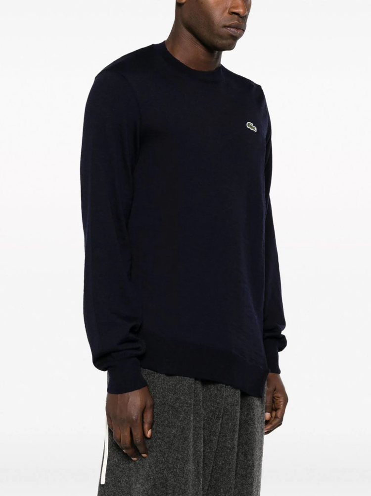 x Lacoste asymmetric wool jumper