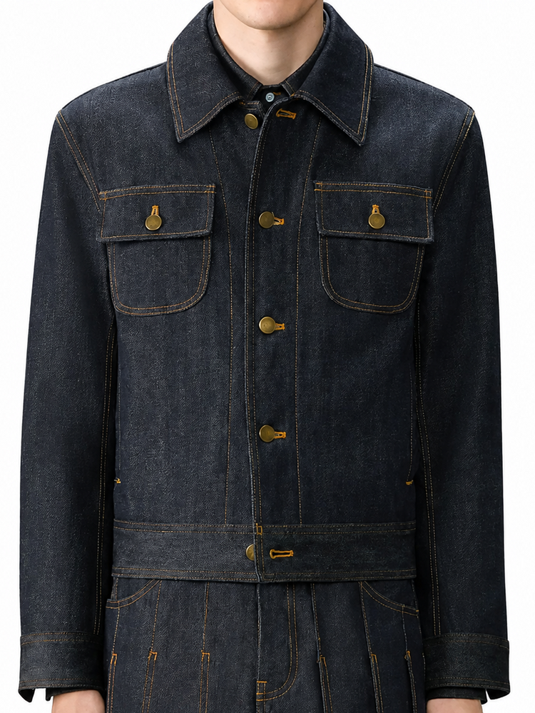 BACKSTRAP UTILITY JACKET (22") IN JAPANESE SELVEDGE DENIM