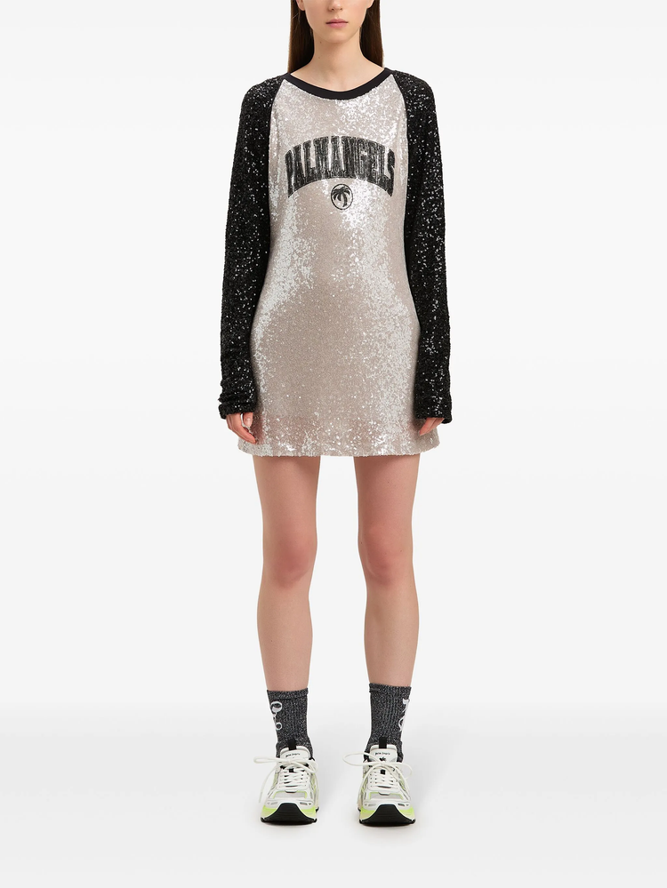 College Palm sequin mini dress