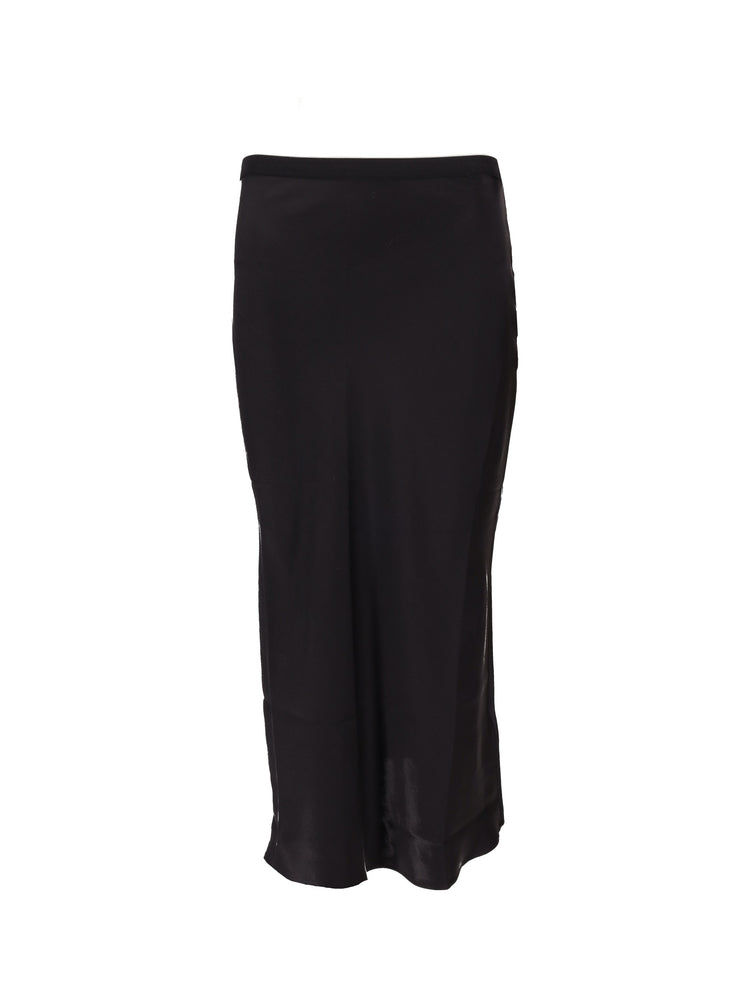 BAR SILK SKIRT - DEEP BROWN