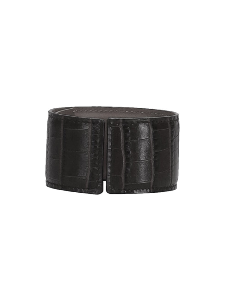 RIGID BRACELET - Croc Embossed Leather