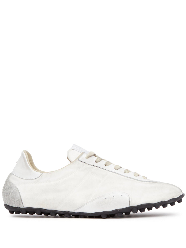 leather lace-up trainers