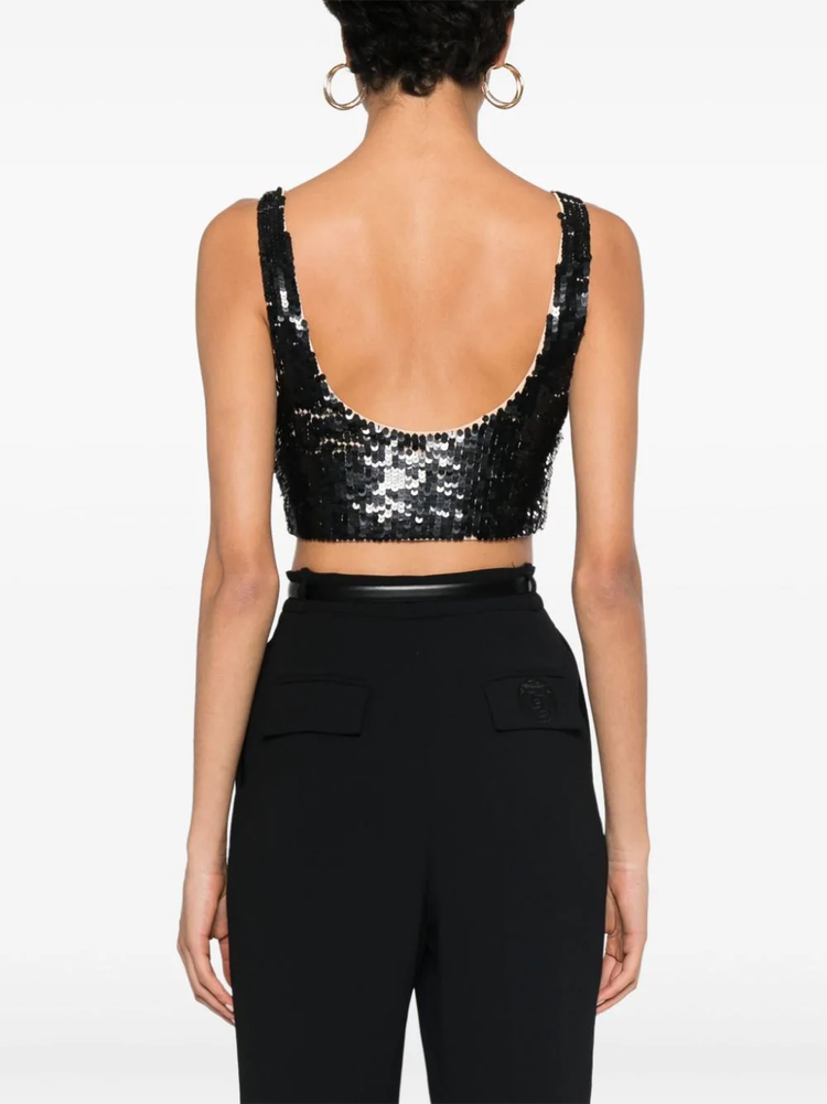 Grand sequinned crop top