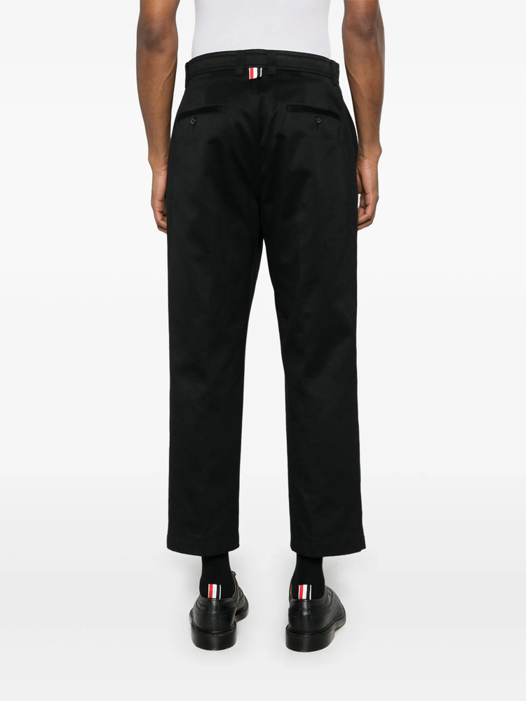 cotton straight-leg trousers