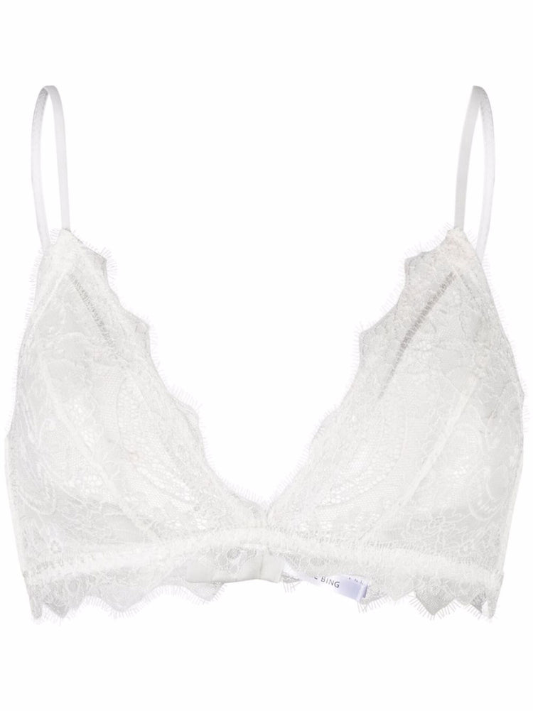 LACE BRA WITH TRIM - IVORY