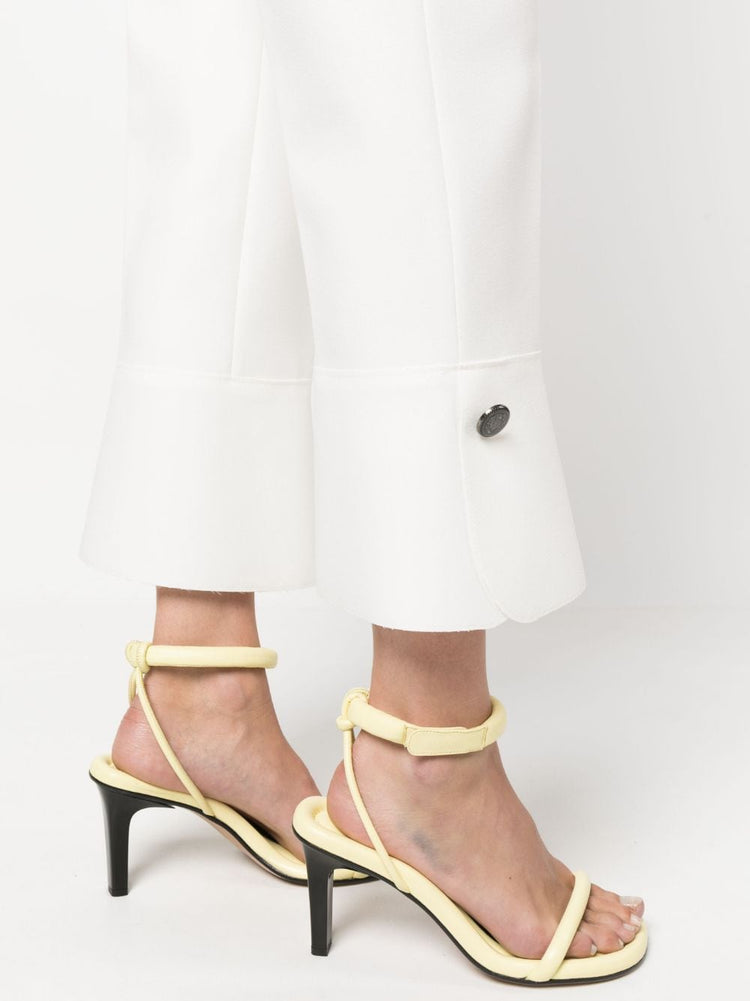 pressed-crease high-waisted trousers