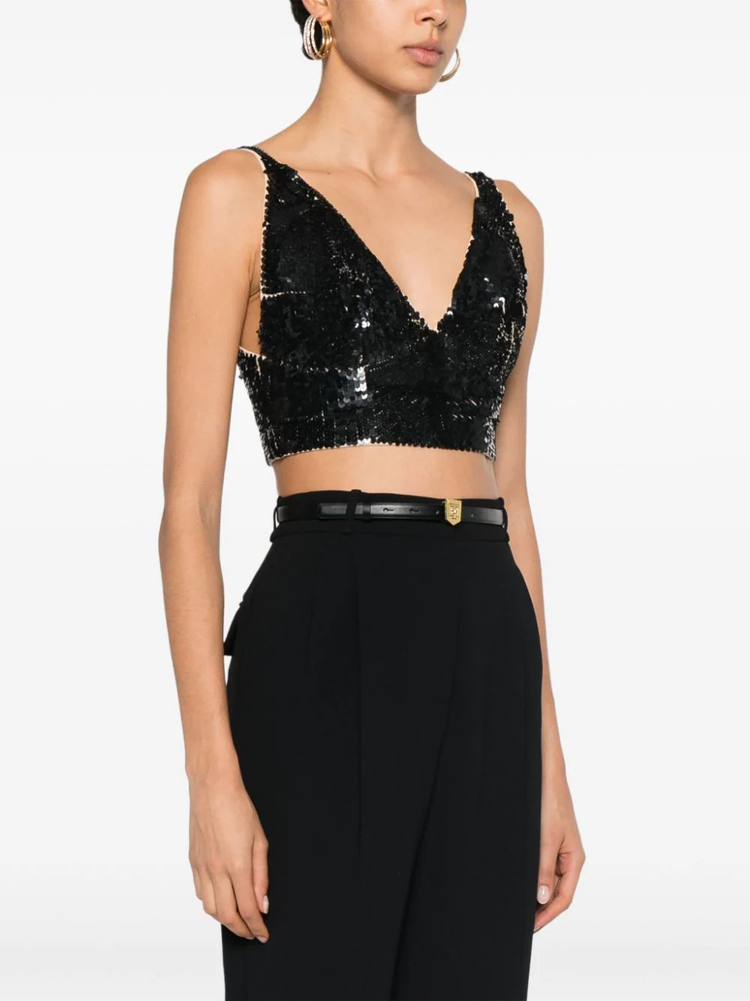 Grand sequinned crop top