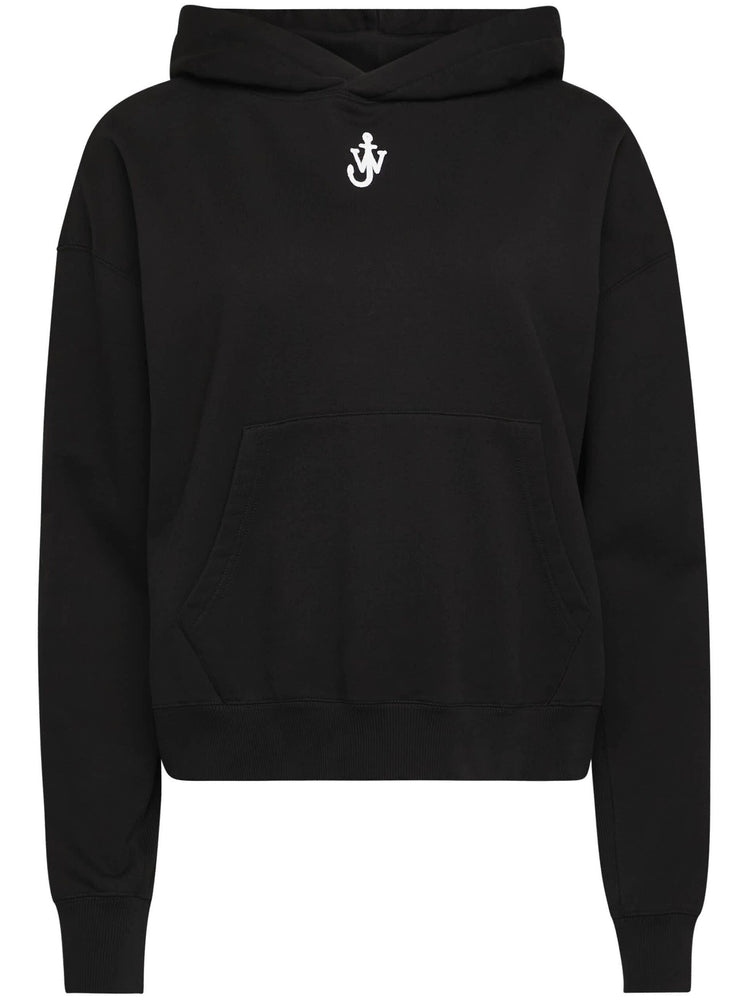 Anchor-embroidered hoodie