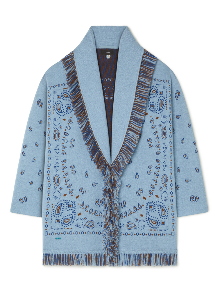 BANDANA JACQUARD CARDIGAN BLACK/MULTICOL