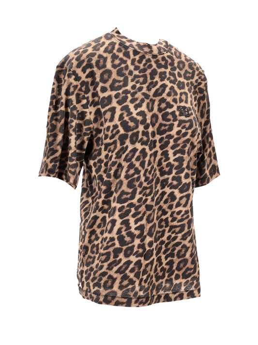 AVI TEE - BLACK AND BROWN LEOPARD