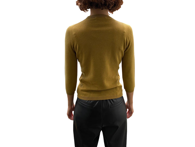 LA ROSE maglia 3/4 cashmere ocra