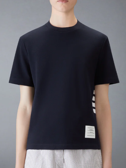 SHORT SLEEVE TEE W/ ENGINEERED 4 BAR STRIPE IN CLASSIC PIQUE