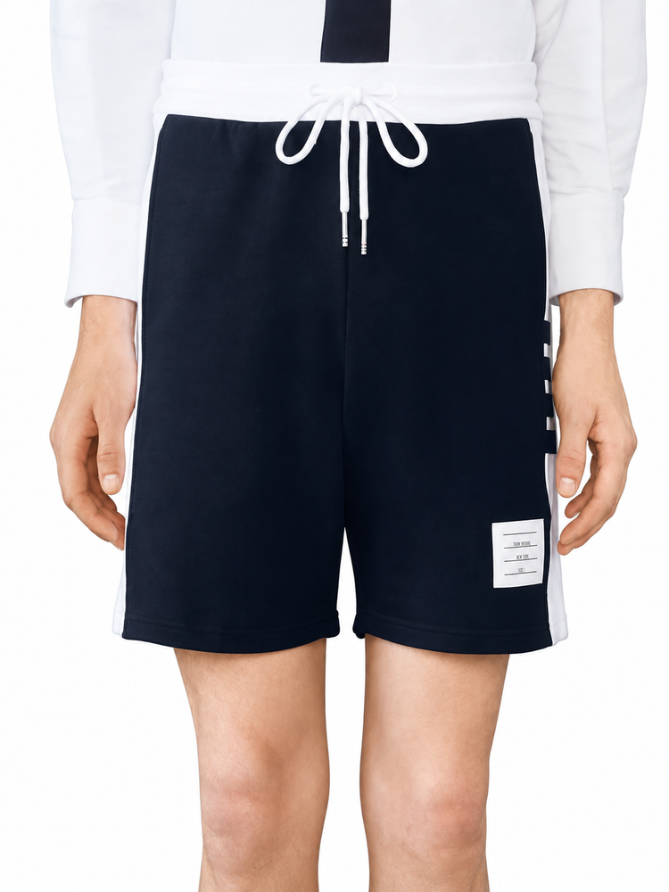 SWEAT SHORTS W/ ENGINEERED 4 BAR IN SOLID CLASSIC LOOPBACK JERSEY