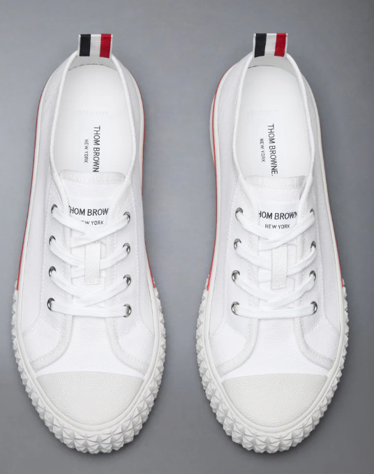 COLLEGIATE LOW TOP TRAINER W/ TARTAN TREAD SOLE IN ORGANIC CANVAS
