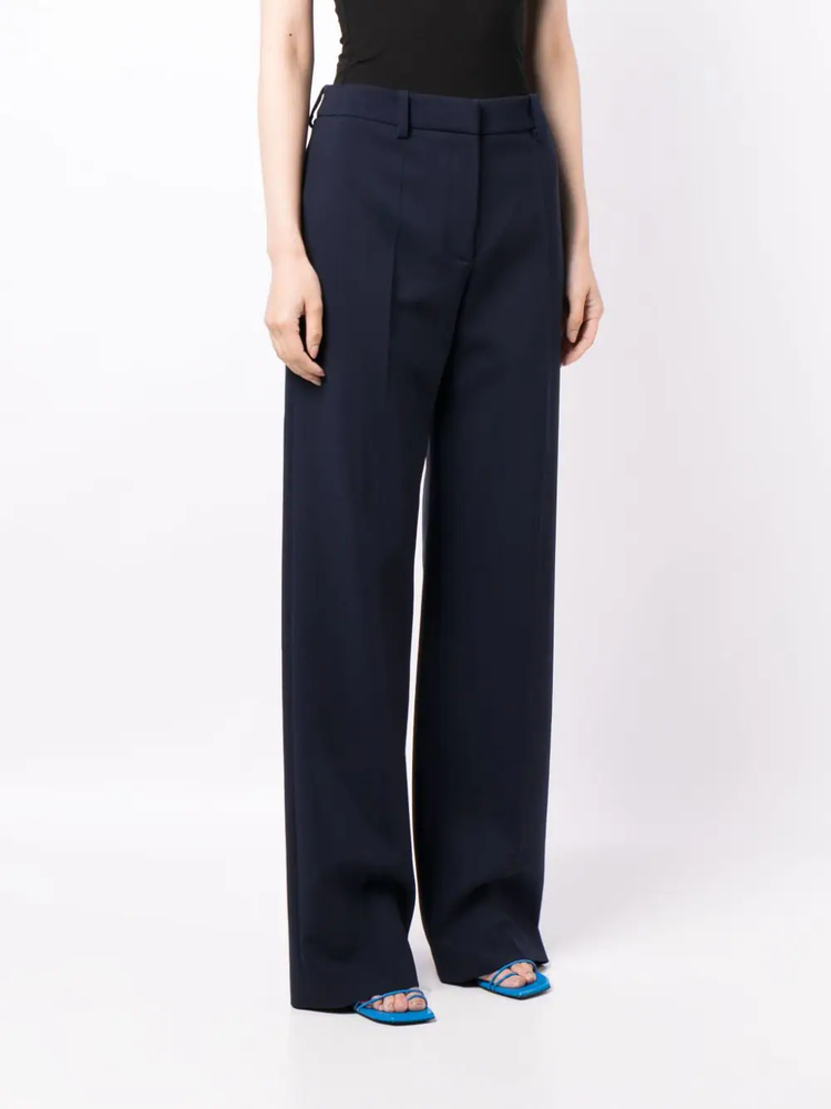 wide-leg virgin-wool-blend trousers