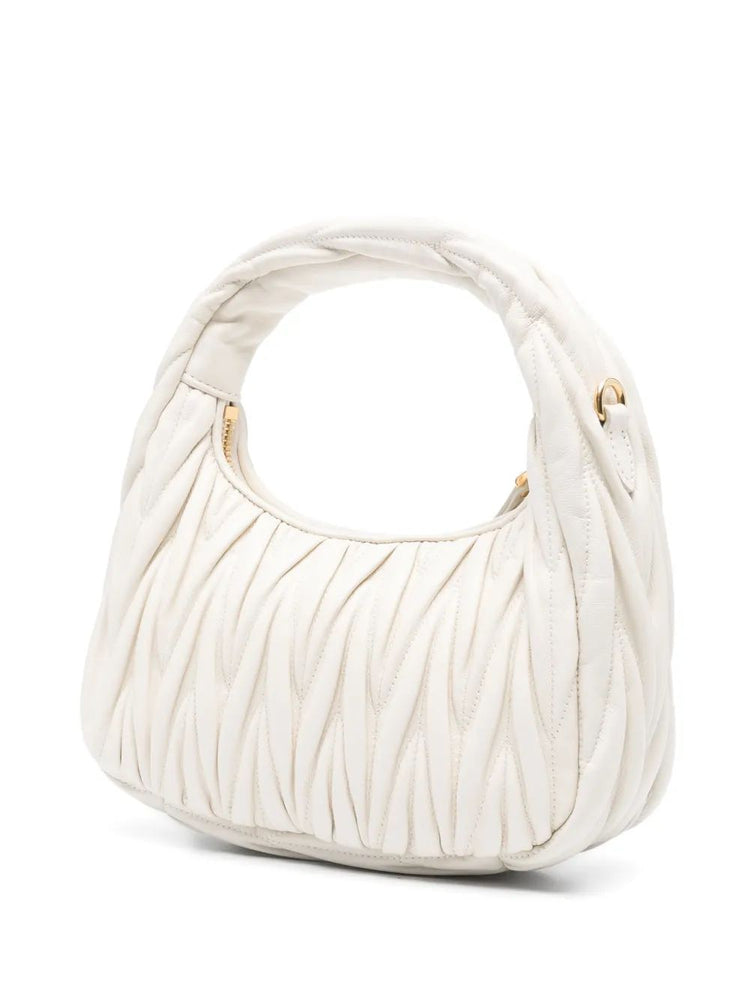 Wander matelassé nappa leather hobo bag