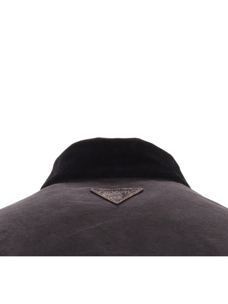 cotton shearling-collar jacket