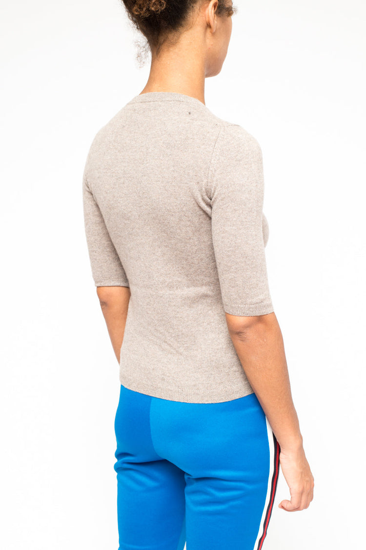 LA ROSE maglia 3/4 cashmere ocra