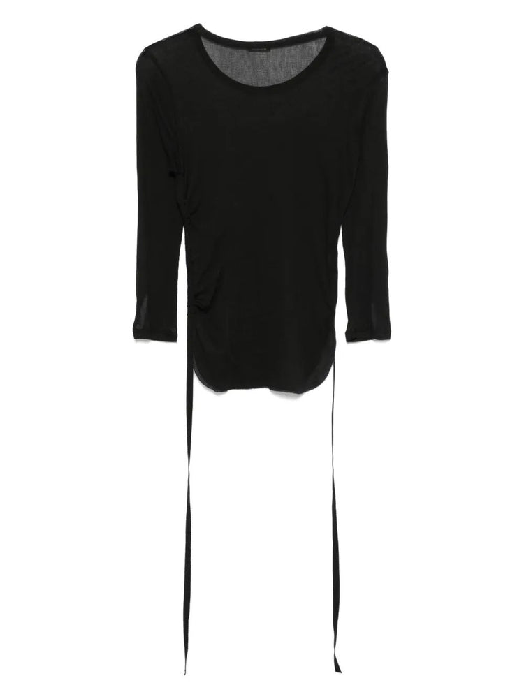 TRINA THREE-QUARTER SLEEVE SLIM T-SHIRT WITH DRAWS