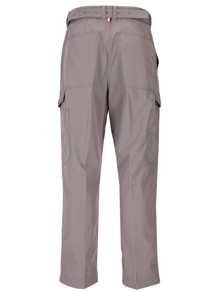 CARPENTER PANTS W/ DETACHABLE BELT IN WRINKLE FREE COTTON SUITING