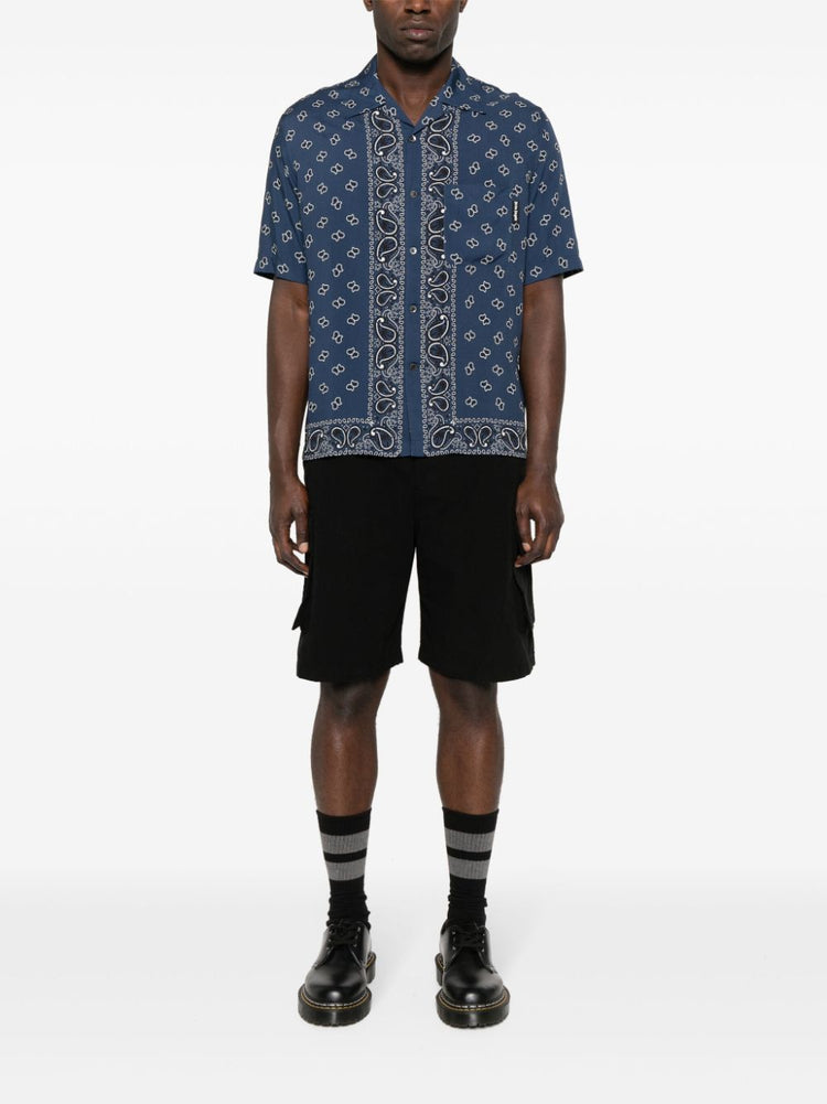 paisley-print bowling shirt