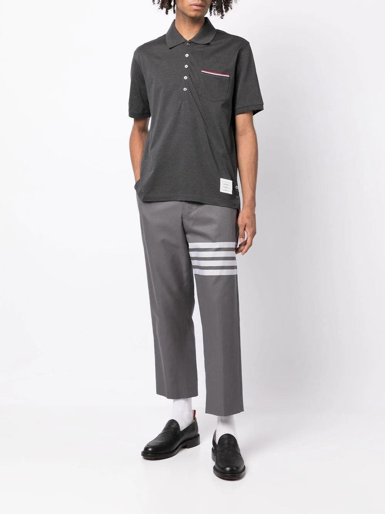 THOM BROWNE Rwb Pocket Trim Piqué Polo