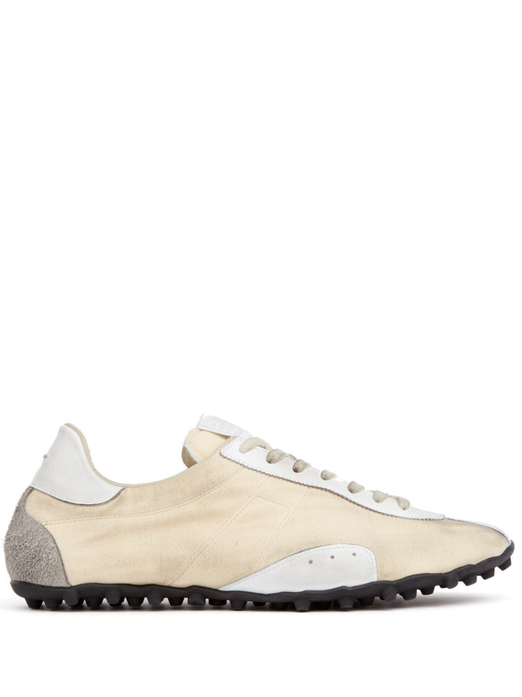 leather lace-up trainers