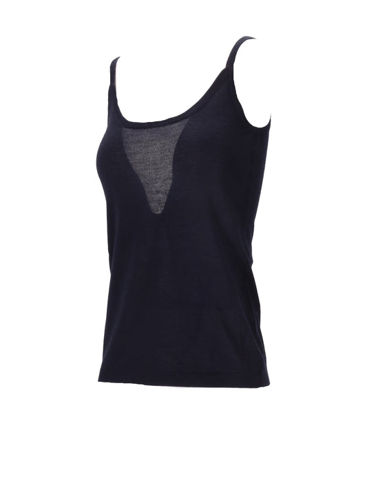 LA ROSE tank cash/silk BLUE NAVY