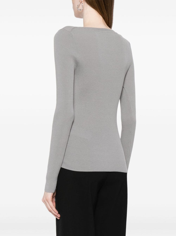 ribbed-knit cardigan