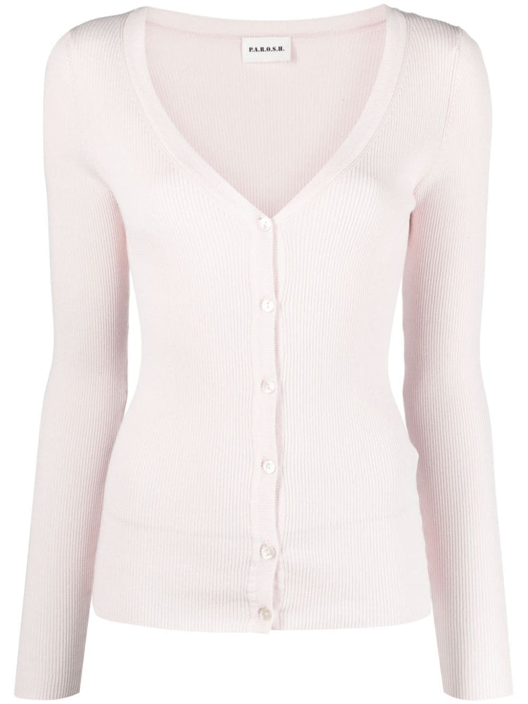 ribbed-knit cardigan