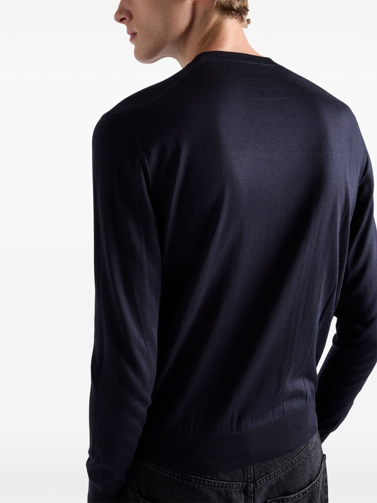 crew-neck silk jumper