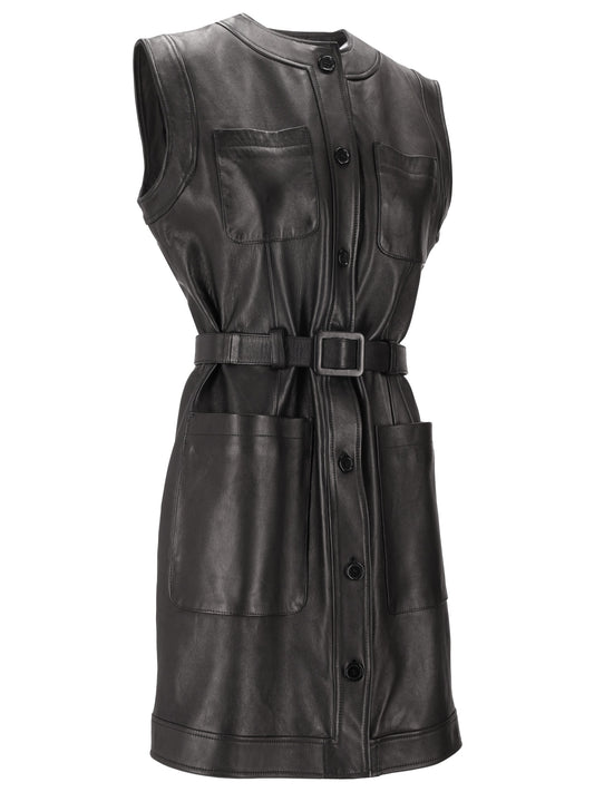 LA ROSE abito in pelle nero