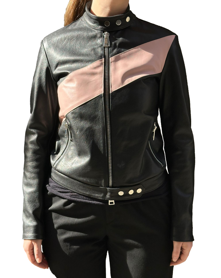 leather bomber black