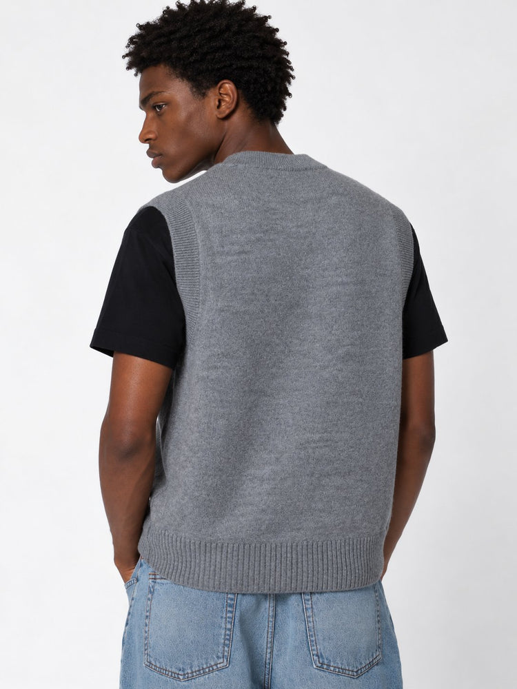 SLEEVELESS SWEATER WITH CONTRASTED AMI DE COEUR