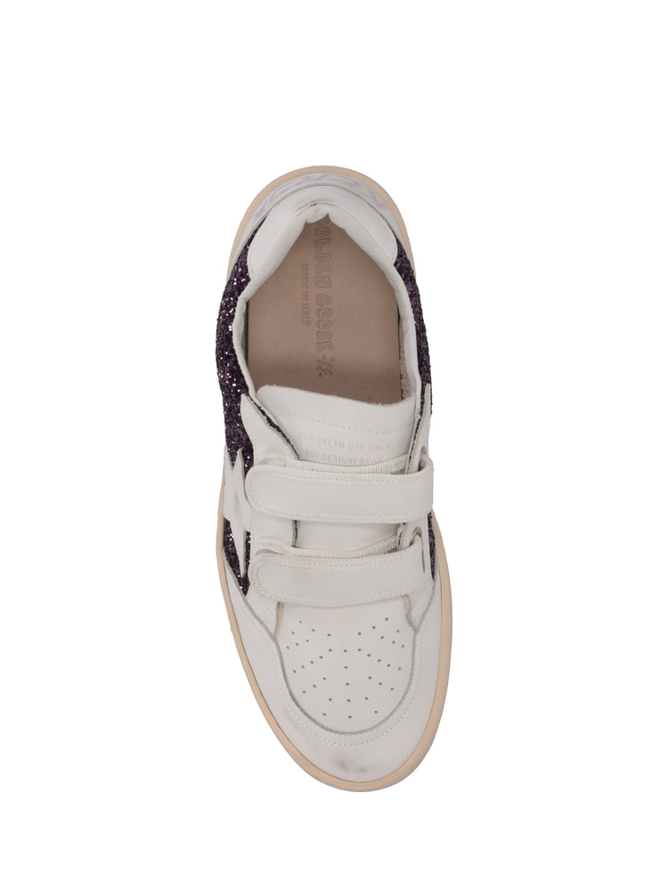 BALLSTAR STRAP GLITTER UPPER LEATHER TOE STRAP STAR HEEL AND SPUR