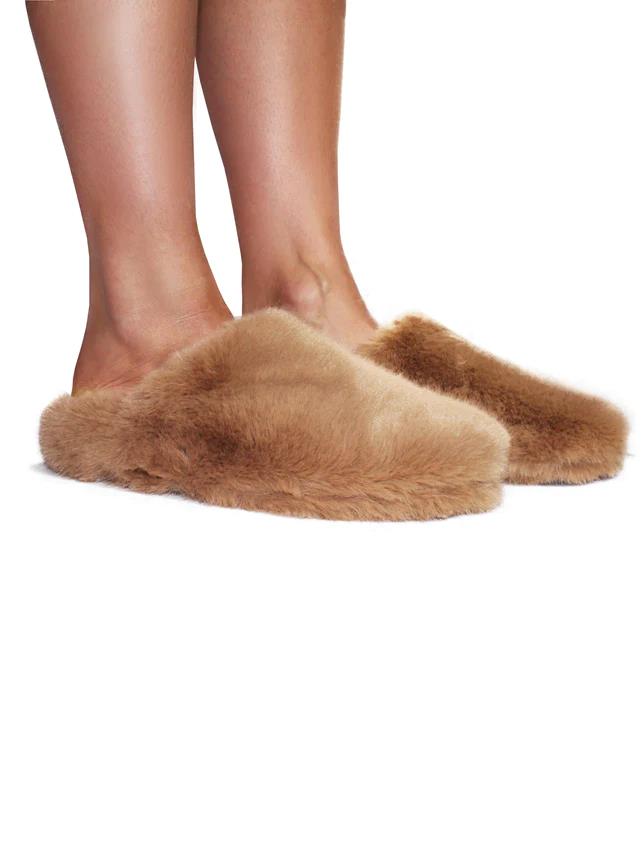 Furry indoor slippers