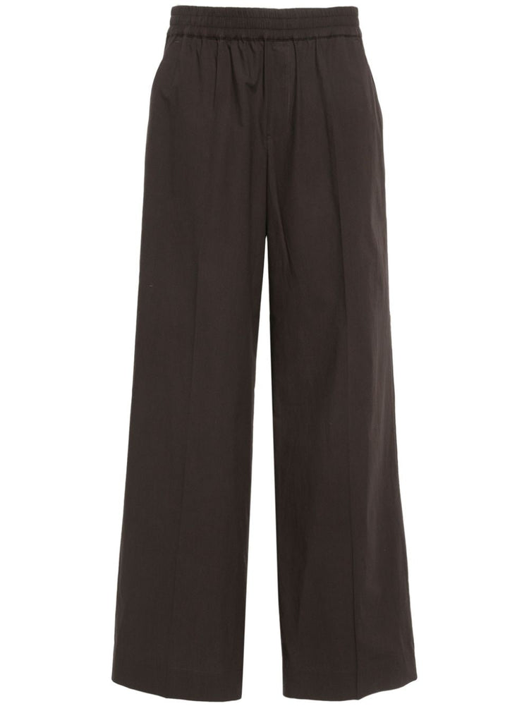 pressed-crease straight trousers