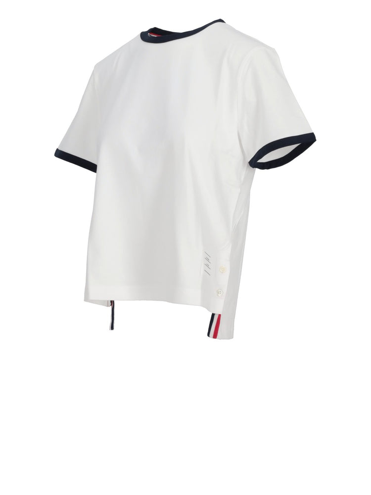 RWB-stripe logo-patch T-shirt