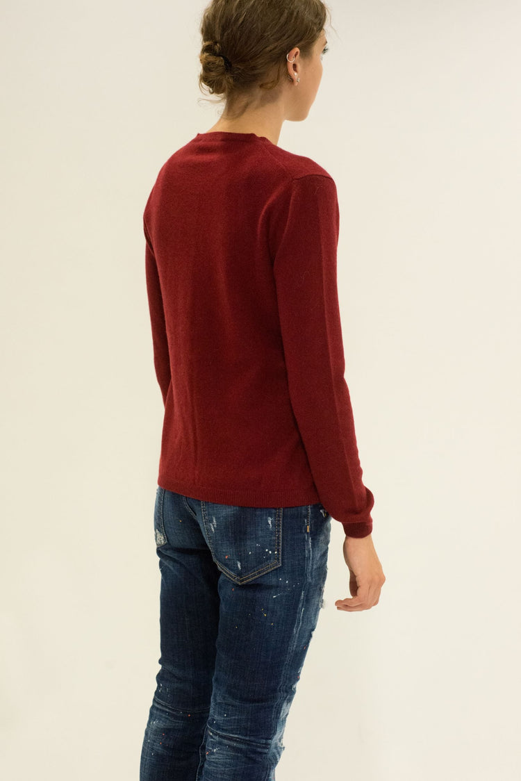 LA ROSE cardigan cashmere bordeaux