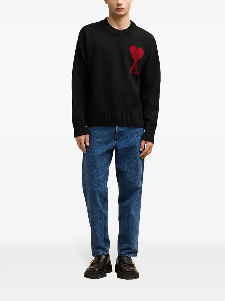 Ami de Coeur intarsia-logo wool jumper