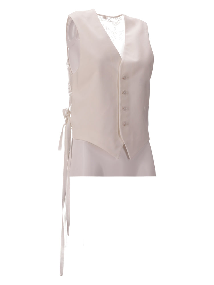 TIUKU CLASSIC WAISTCOAT WITH BRODERIE ANGLAISE CON