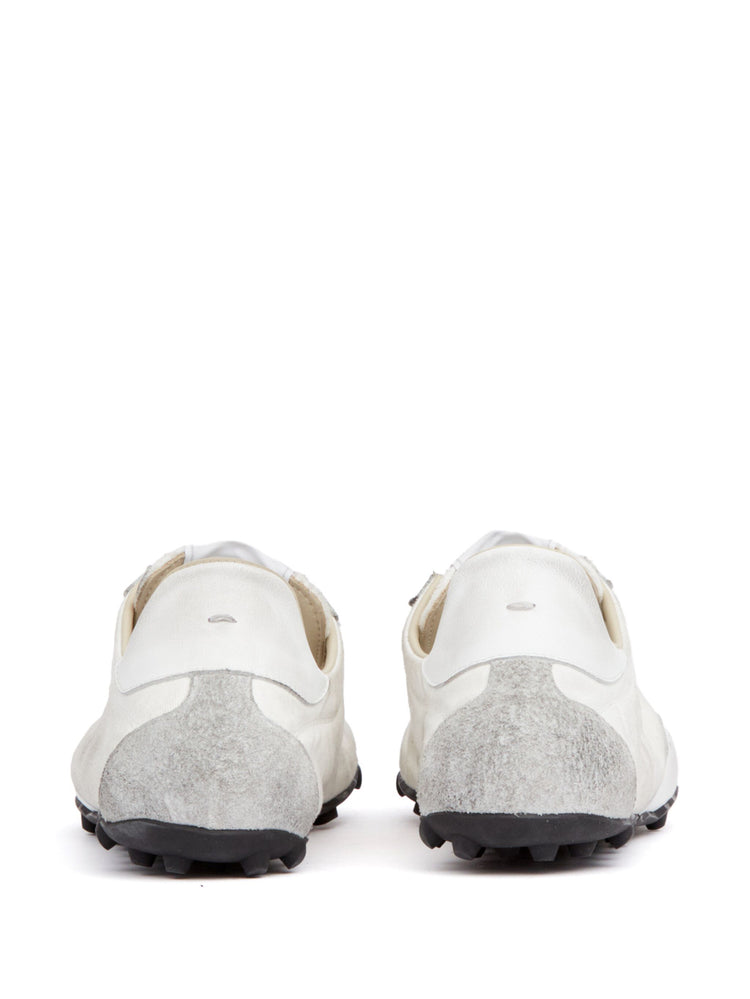 leather lace-up trainers