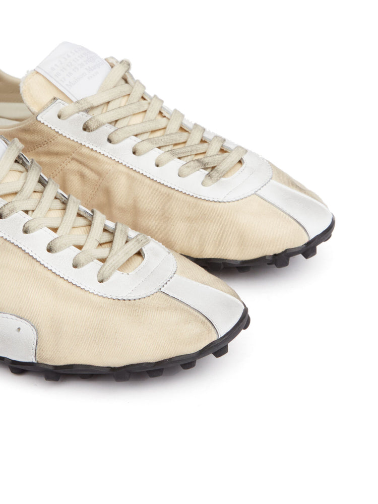 leather lace-up trainers