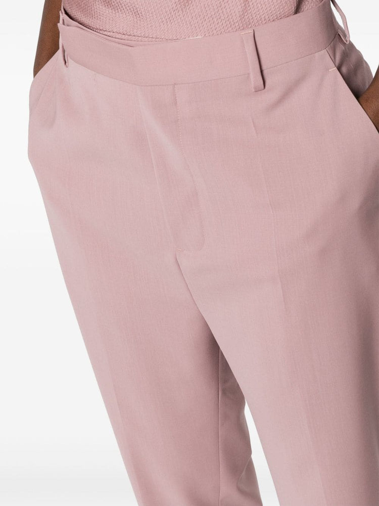 pressed-creased wool trousers