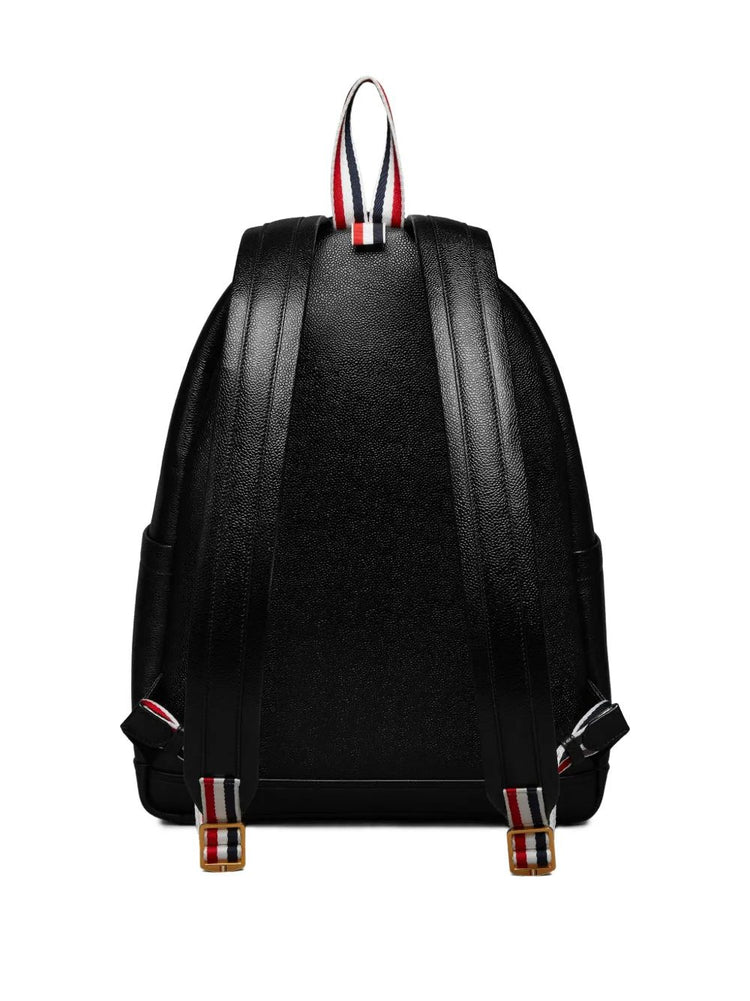 MULTI POCKET BACKPACK W/ RWB STRIPE IN PEBBLE GRAIN LEATHER