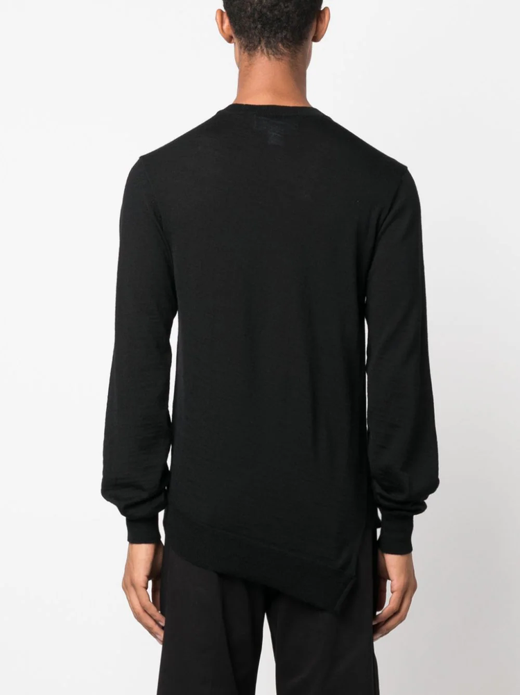 x Lacoste asymmetric wool jumper