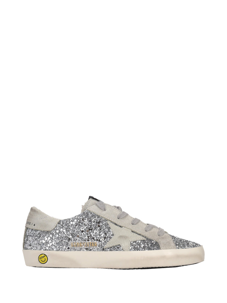 SUPER-STAR GLITTER UPPER SUEDE STAR AND HEEL
