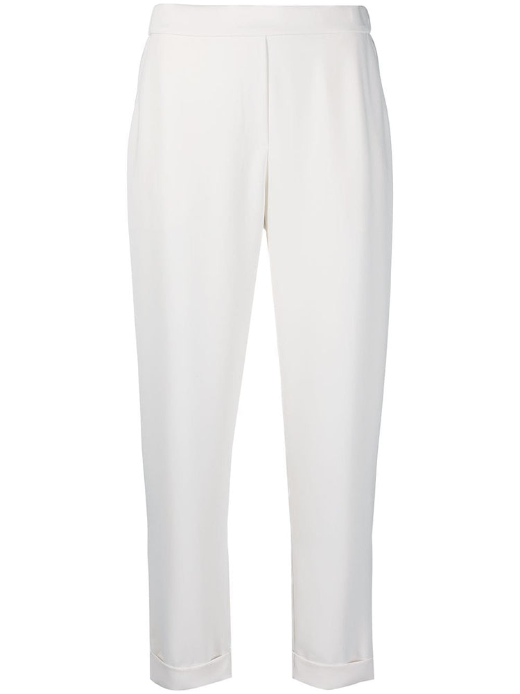mid-rise tapered-leg trousers