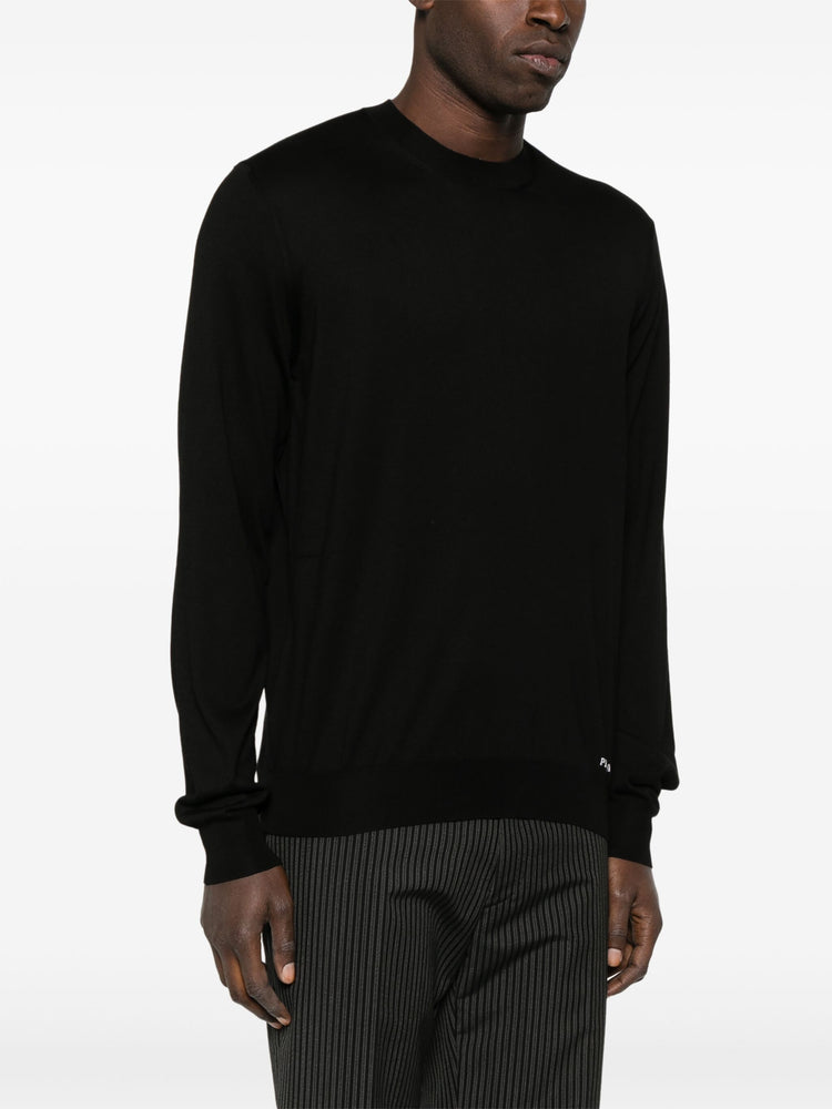 crew-neck silk jumper
